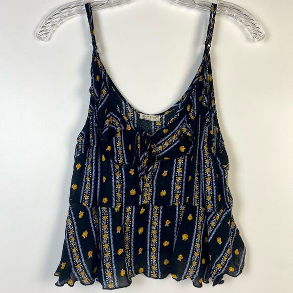 Free People Love To Love Peplum Spaghetti Strap Crop Top Size Medium - Picture 3 of 7